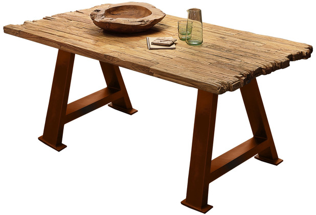SIT TABLES & CO Tisch 160x90 cm Platte natur, Gestell antikbraun