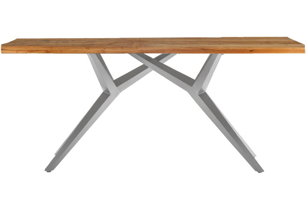 SIT TABLES & CO Tisch 160x90 cm Platte natur, Gestell antiksilber