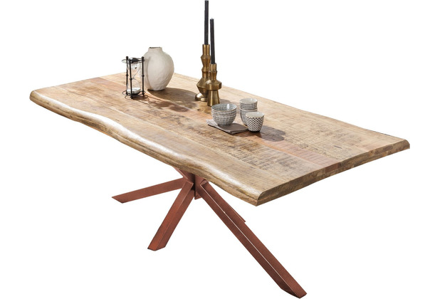 SIT TABLES & CO Tisch 180x90 cm Platte natur, Gestell antikbraun