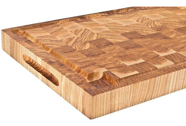 Sterngraf Holz Hackblock / Hackbrett aus Stirnholz Eiche 54 x 30 x 5 cm