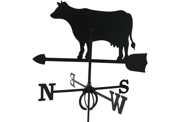 SvenskaV Wetterfahne Kuh, Stahlblech, schwarz pulverbeschichtet, groß