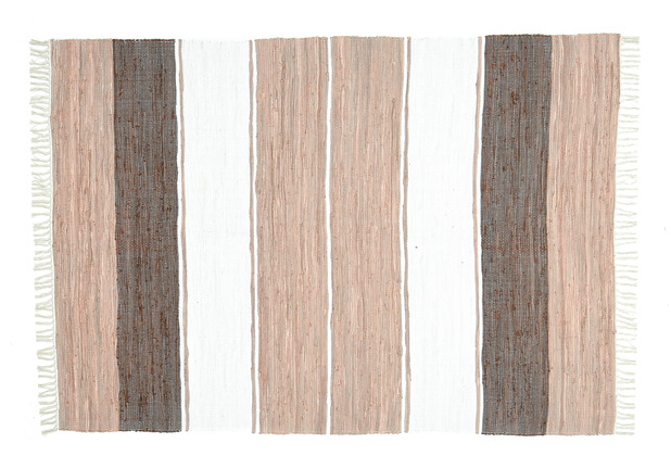 THEKO Handwebteppich Happy Design Stripes braun 60 x 120 cm