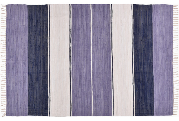 THEKO Handwebteppich Happy Design Stripes lila 60 x 120 cm