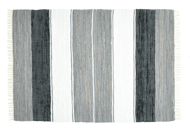THEKO Handwebteppich Happy Design Stripes schwarz 60 x 120 cm