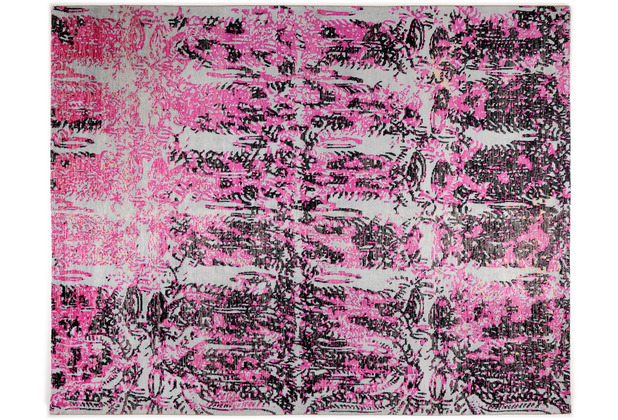 THEKO Nepalteppich Rib Eye Silk C1004 pink multi 245 x 312 cm