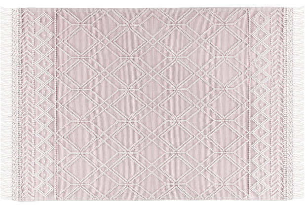 Tom Tailor Handwebteppich Colored Macrame Three rose 65 x 135 cm