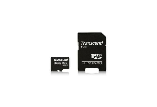 Transcend 64GB microSDXC Class 10 + SD-Adapter