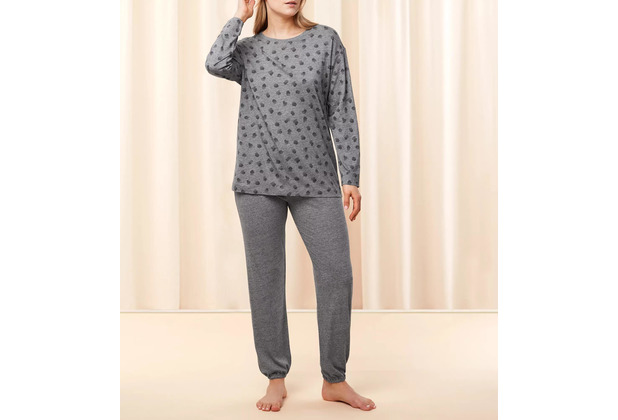 Triumph Endless Comfort Pyjama (Strickware) Langarm dark grey melange 36