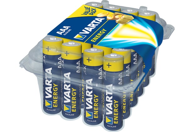 VARTA Batterie Alkaline - Micro - AAA - LR03 - 1.5V Energy - (24-Pack)