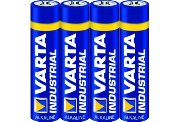VARTA Batterie Alkaline, Micro, AAA, LR03, 1.5V Industrial, Shrinkwrap (4-Pack)