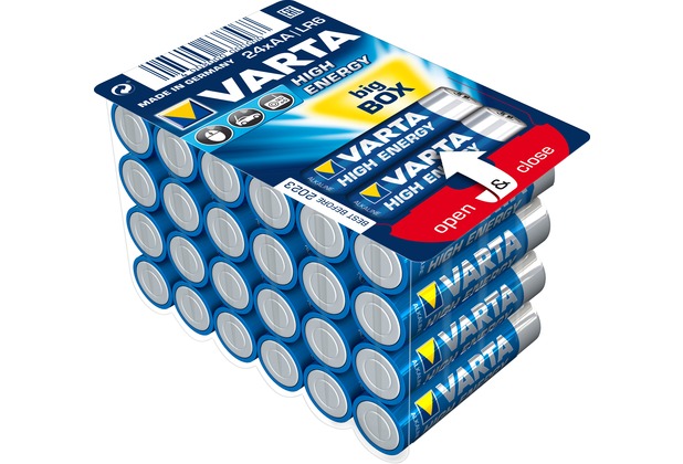 VARTA Batterie Alkaline - Mignon - AA - LR06 - 1.5V High Energy - (24-Pack)