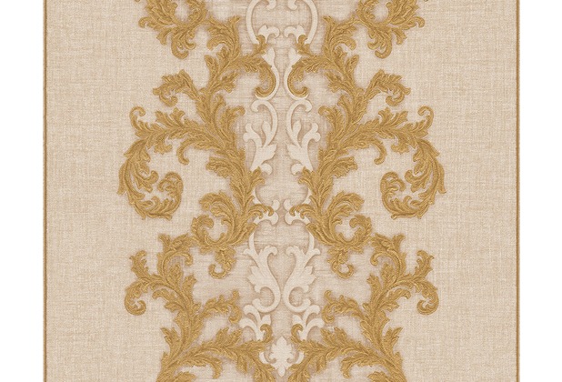 Versace klassische Mustertapete Baroque & Roll, Tapete, beige, creme, metallic 962323