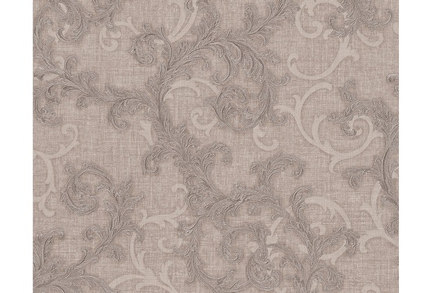 Versace klassische Mustertapete Baroque & Roll, Tapete, braun, grau, metallic 962311