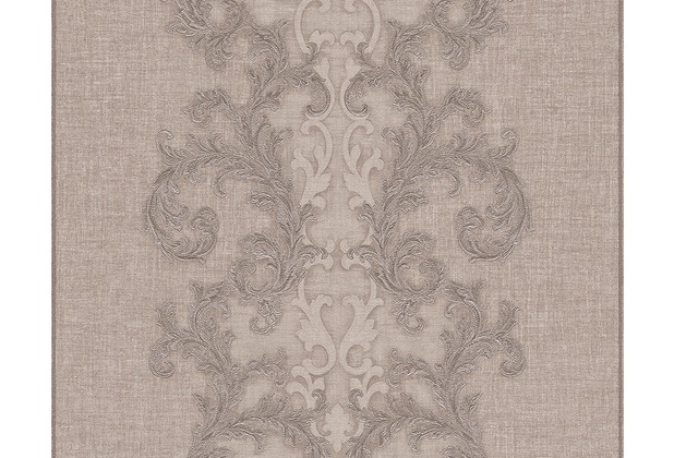 Versace klassische Mustertapete Baroque & Roll, Tapete, braun, grau, metallic 962321