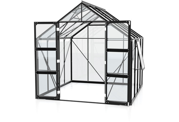 vitavia Gewchshaus Olymp Einscheibenglas 3mm, schwarz 6,7 m