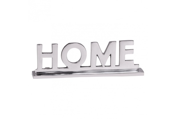 Wohnling Home Deko Schriftzug Design Wohnzimmer Ess-Tisch- Dekoration Wohnung Aluminium Wohndeko Silber 22 cm