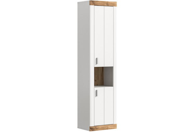 xonox.home Laredo Hngeschrank (B/H/T: 45x172x30 cm) in wei Nachbildung und wei matt tiefzieh