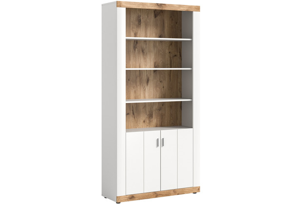 xonox.home Laredo Stauraumshelf (B/H/T: 101x204x37,5 cm) in wei Nachbildung und wei matt tiefzieh