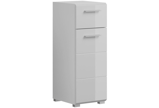 xonox.home Lina Standschrank (B/H/T: 30x79x31 cm) in wei Nachbildung und wei Hochglanz tiefzieh