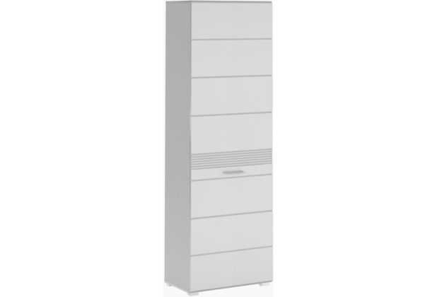 xonox.home Linus Garderobenschrank (B/H/T: 55x190x37 cm) in wei Nachbildung und wei Hochglanz tiefzieh