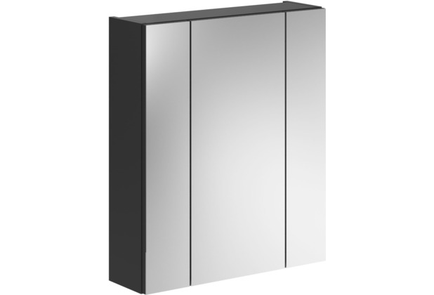xonox.home Linus Spiegelschrank (B/H/T: 60x70x18 cm) in schwarz Nachbildung und Spiegelglas