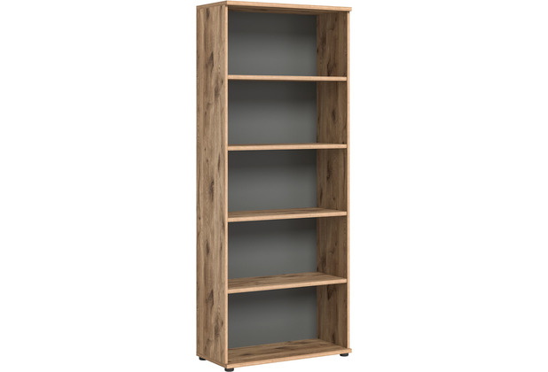 xonox.home Mason Stauraumshelf (B/H/T: 80x199x37 cm) in Nox Oak Nachbildung und Basalt grau Nachbildung