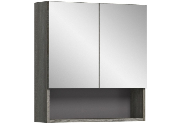 xonox.home Silver Spiegelschrank (B/H/T: 60x63x16 cm) in Rauchsilber Nachbildung und Rauchsilber Nachbildung