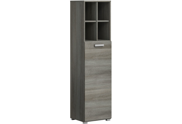 xonox.home Silver Standschrank (B/H/T: 40x146x33 cm) in Rauchsilber Nachbildung und Rauchsilber Nachbildung