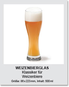 Bierglas Weizenbierglas
