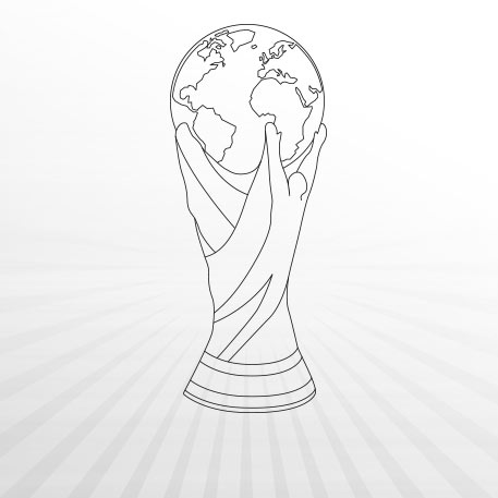 Ausmalbild Trophaee WM 2018