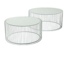 Kare Design Couchtisch Wire White 2er Set